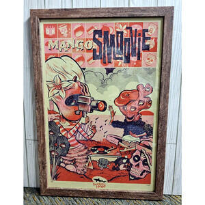 Signed Ryan Besch LE 47/100 Dogfish Head Brewery Print Mango Smoovie Framed Rare